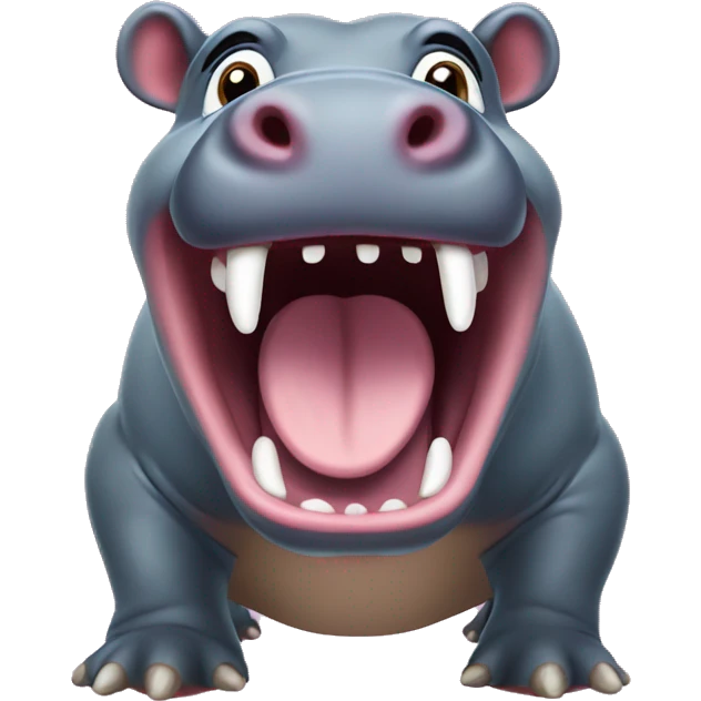pygmy hippo shouting emoji