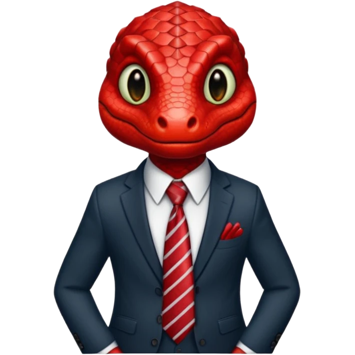 cute red reptile with tie & suit emoji