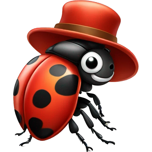 lady bug with hat on. emoji