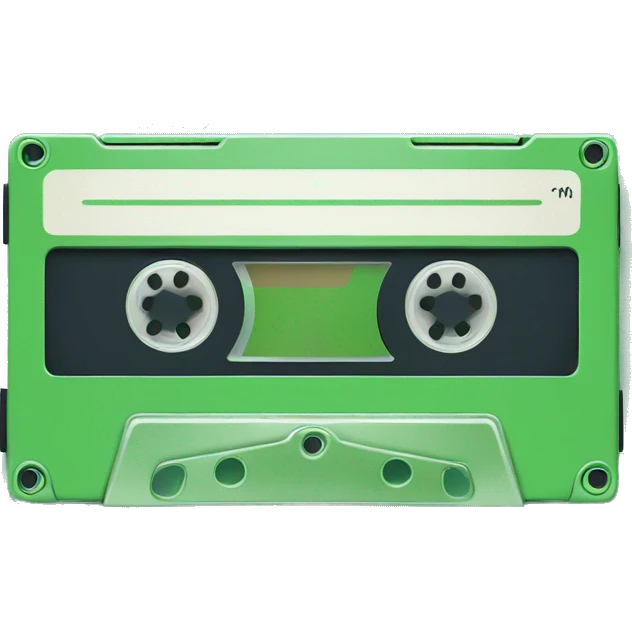 green vintage cassette tape emoji