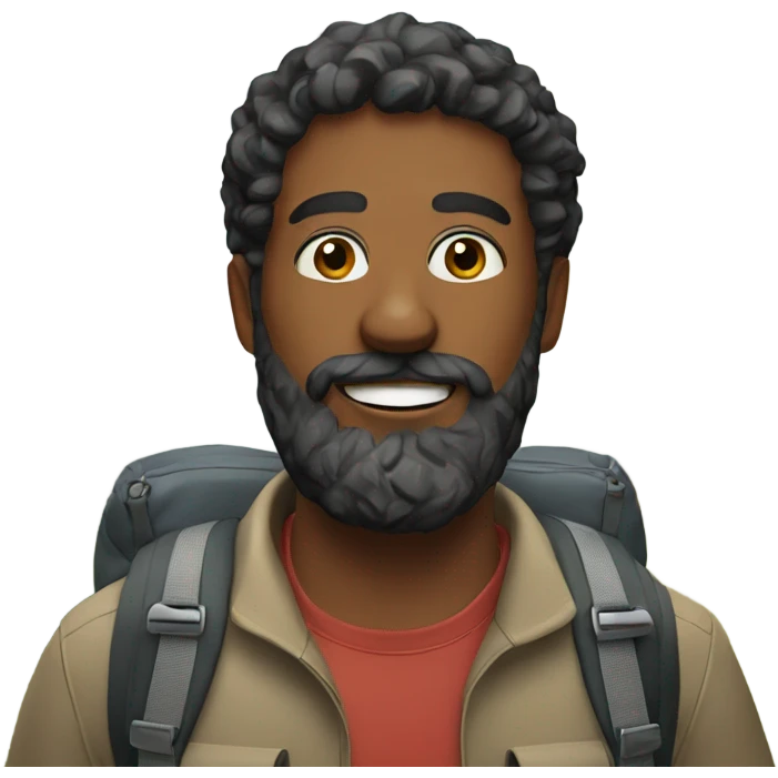 Man with beard hiking emoji