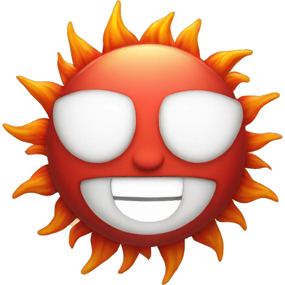 sun red rays emoji