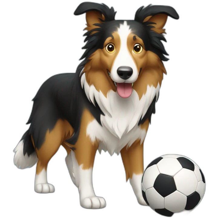 collie playing soccer emoji