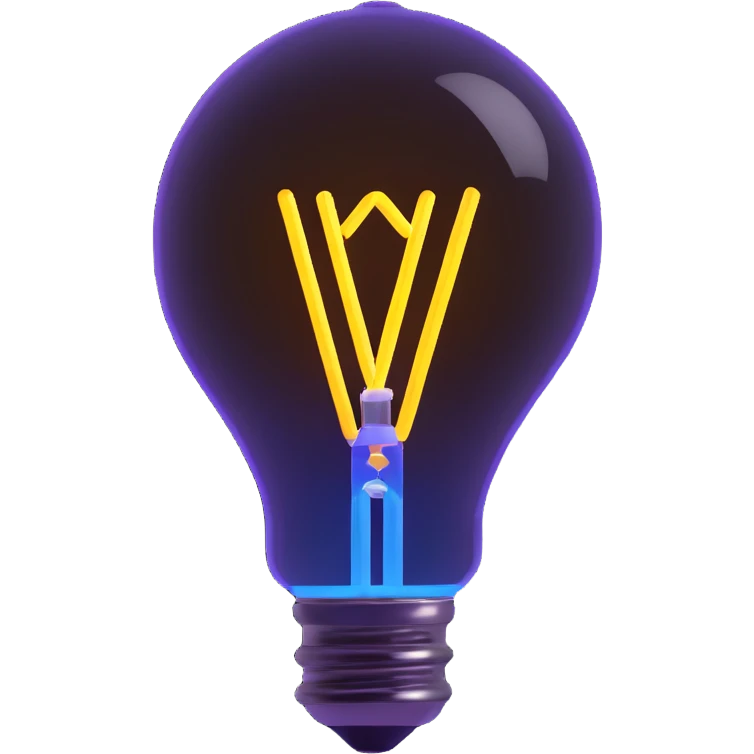 neon light bulb emoji