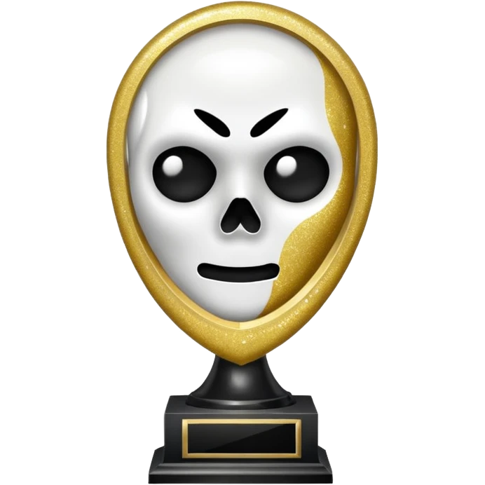 glitter trofeu com a cara do ghostface branco emoji