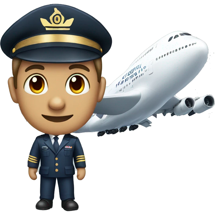 Pilot with a380 plane emoji