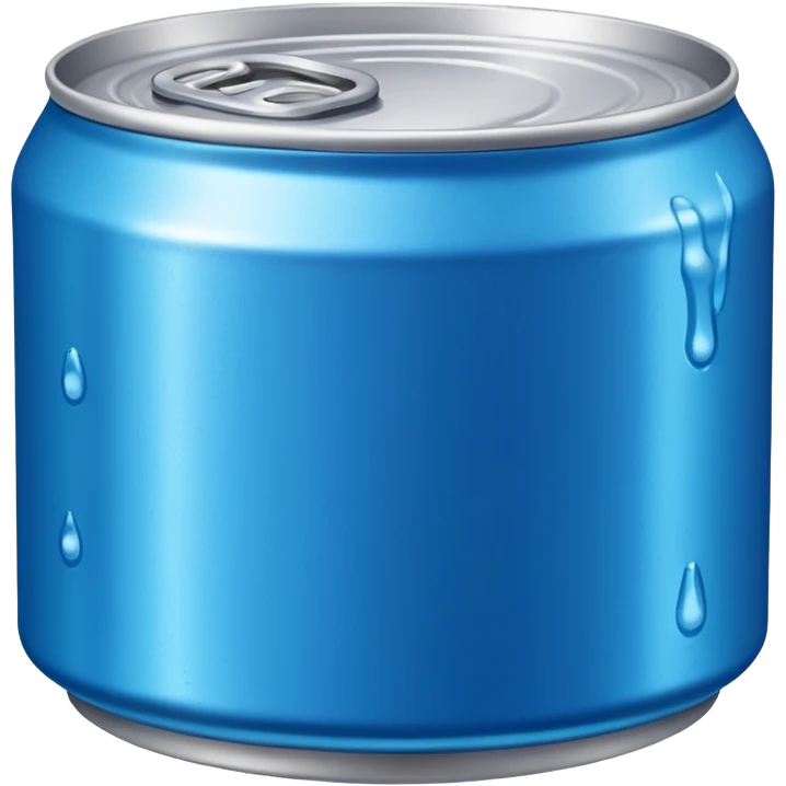 soft drink can, blue emoji