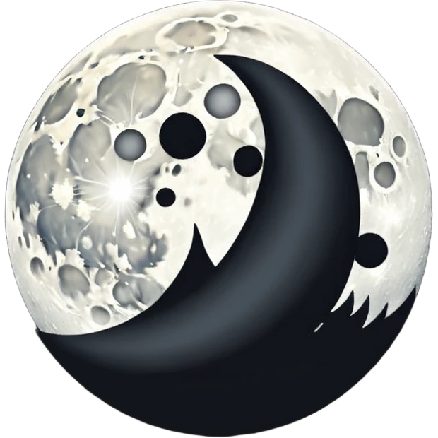  white moon in black sky emoji