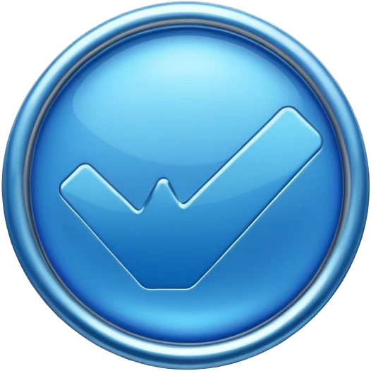 A blue Verified sign  emoji