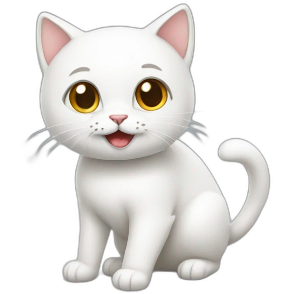 white-cat-Celebrating  emoji