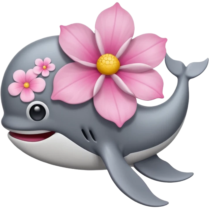 Ballena con una flor en la cabeza  emoji