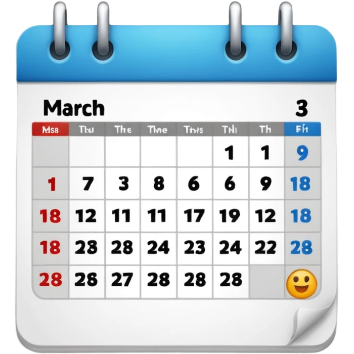 muestrame una fecha de calendario con la fecha "3 de marzo" emoji