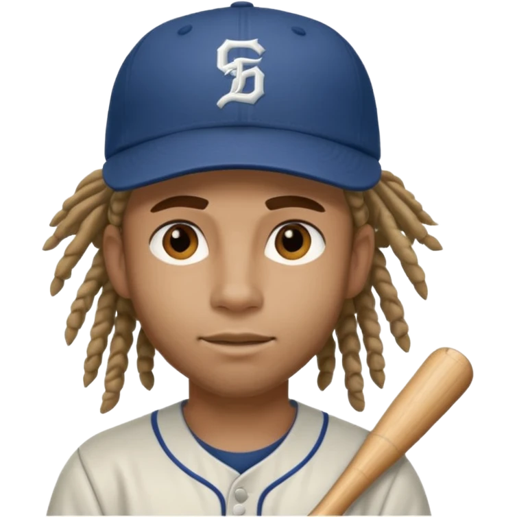 dreadlock baseball player emoji