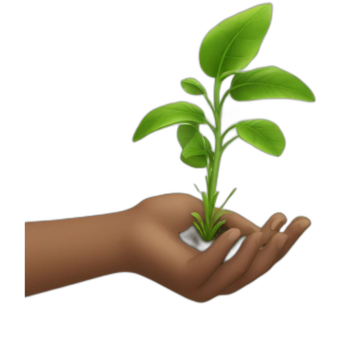 hand petting a plant emoji