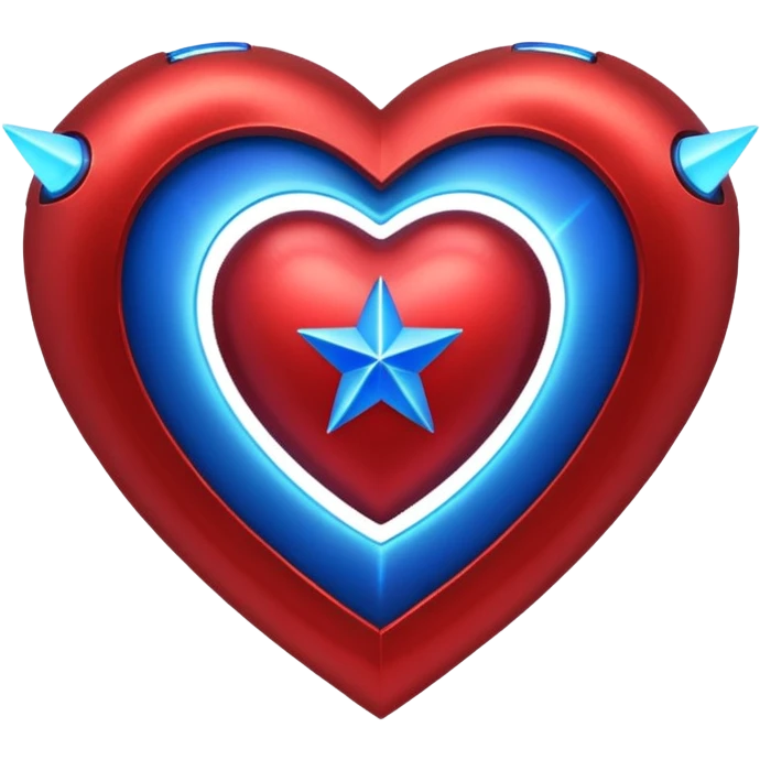 A red armor heart with a glowing blue star in the center emoji