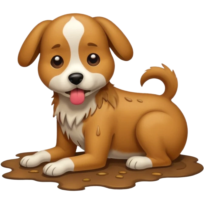 the dog is vomiting on the floor emoji