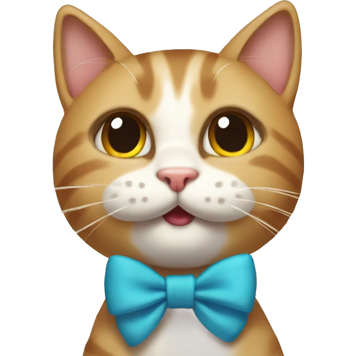 Cat with a bow on its head dancing  emoji