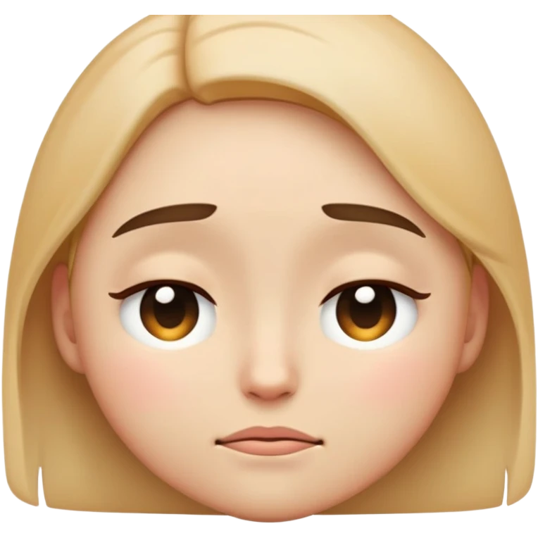 en emoji face looking down and to the side, eyes closed, no blush, in a shy manner, looking a tiny bit sad emoji