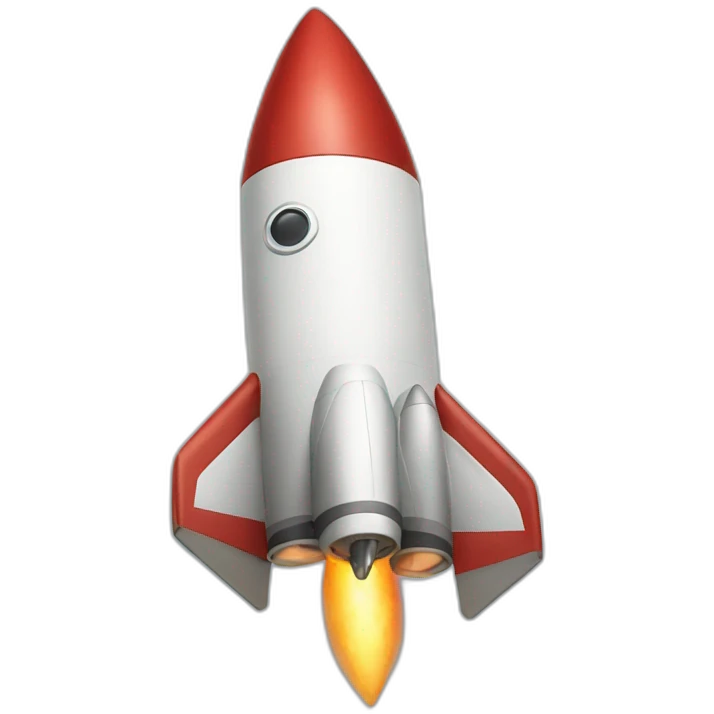 Rocket with Redbelly on it emoji