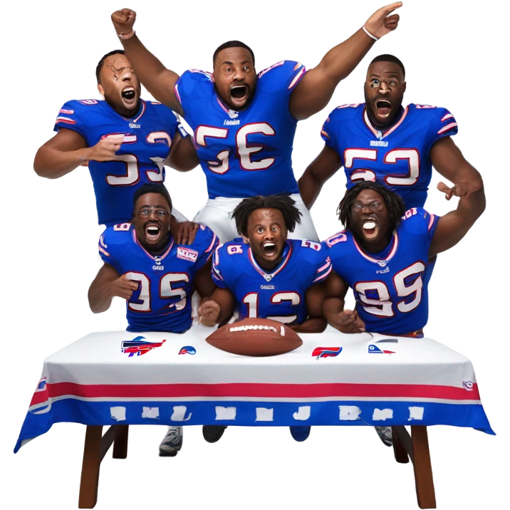 Buffalo bills going through a table emoji