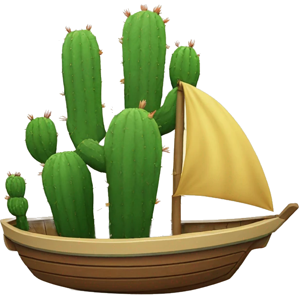 Cactus on a boat emoji