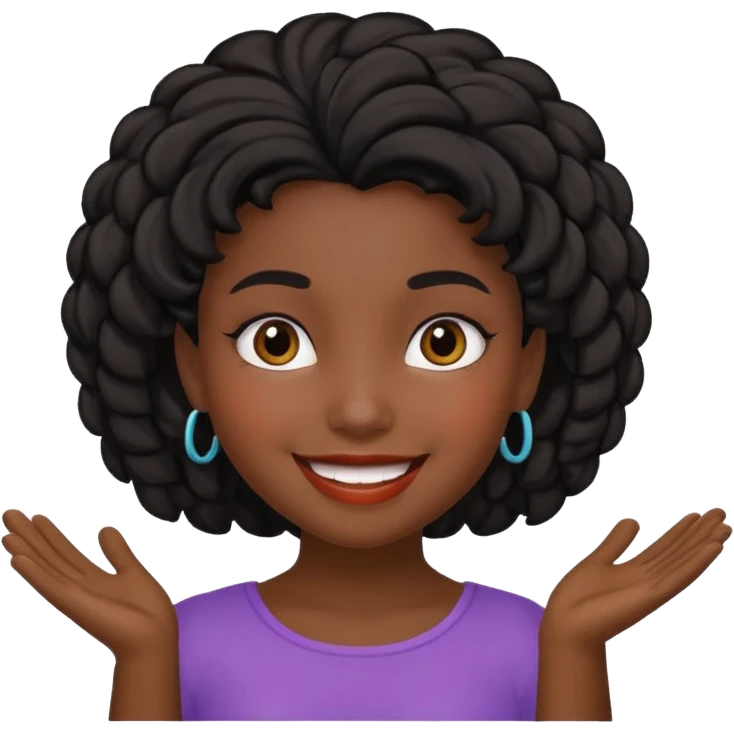 hispanic children girl with black playful hairstyle  emoji