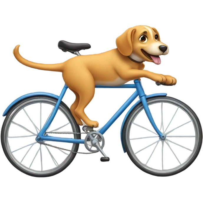 Dog riding a bike emoji