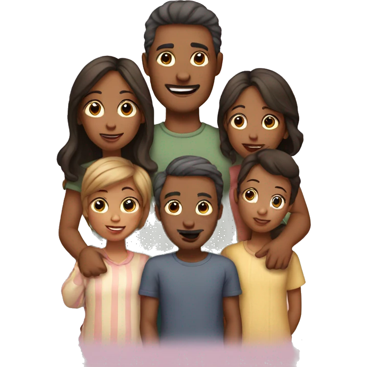 Family with three daughters and one son  emoji
