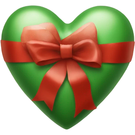 A heart wrapped in Christmas cheer emoji