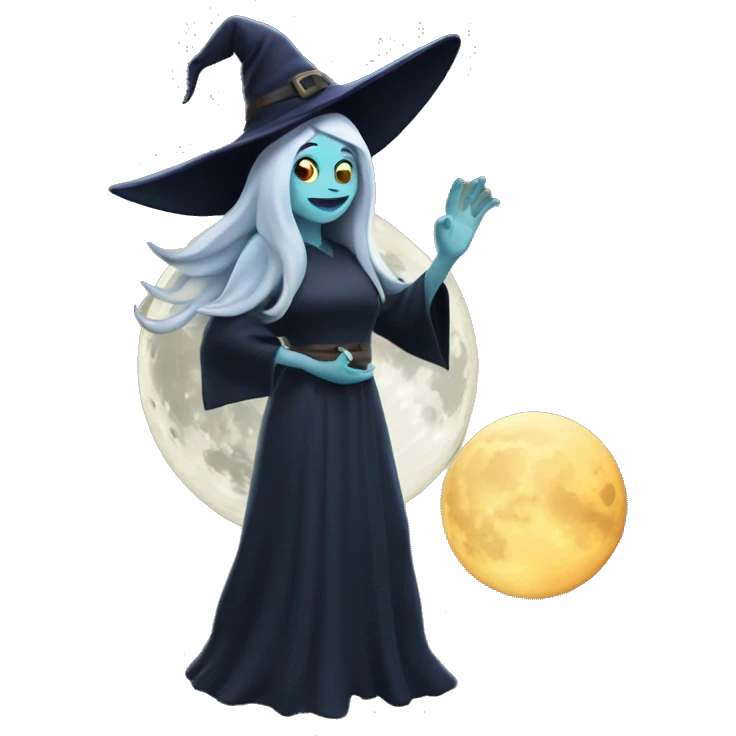 Witch thanking the full moon emoji