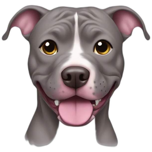 Silly grey mauve pit bull emoji