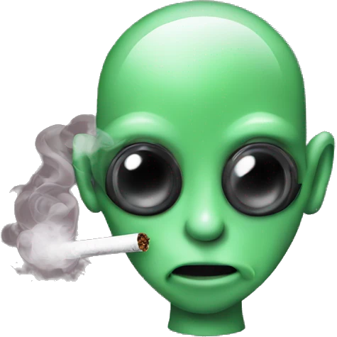 Alien smoking with gauge earrings emoji