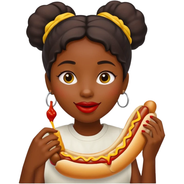 hotdog eating black girl emoji