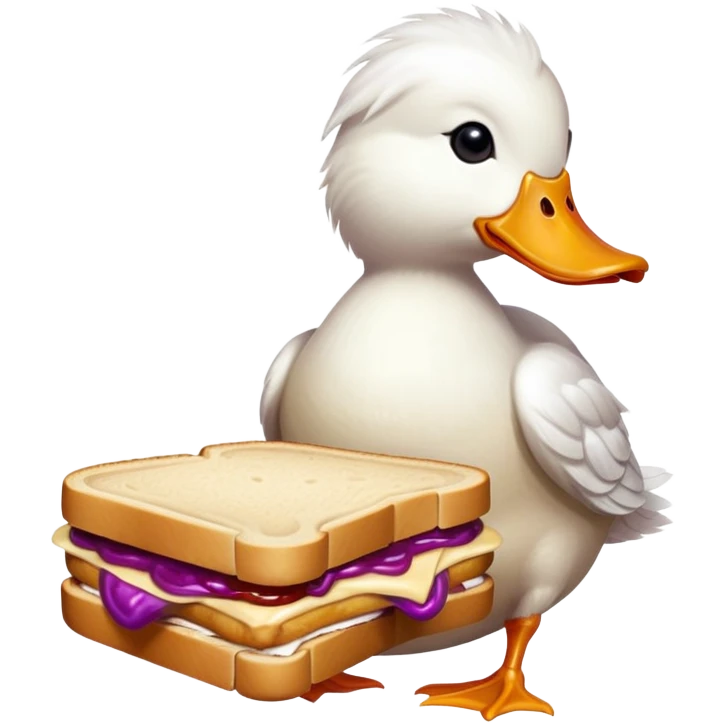 Duck holding PB&J emoji