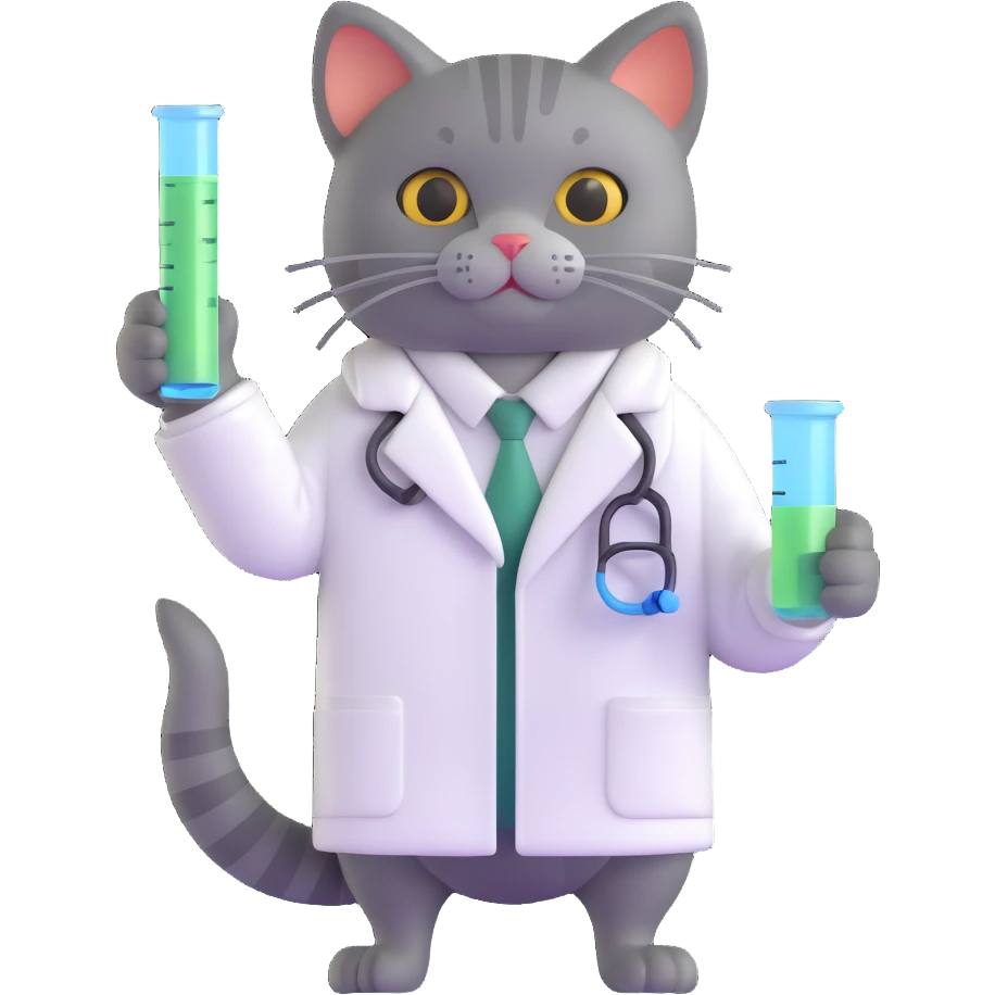 cat scientist holding a test tube emoji