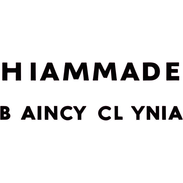 Label that says Handmade by Nancy in pink with black letters  emoji
