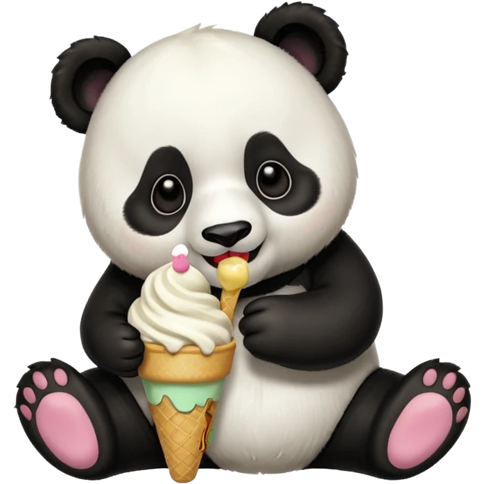 Panda eating ice cream emoji