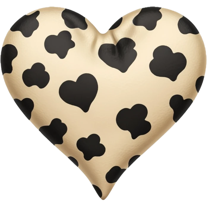 Beige Cow print heart  emoji