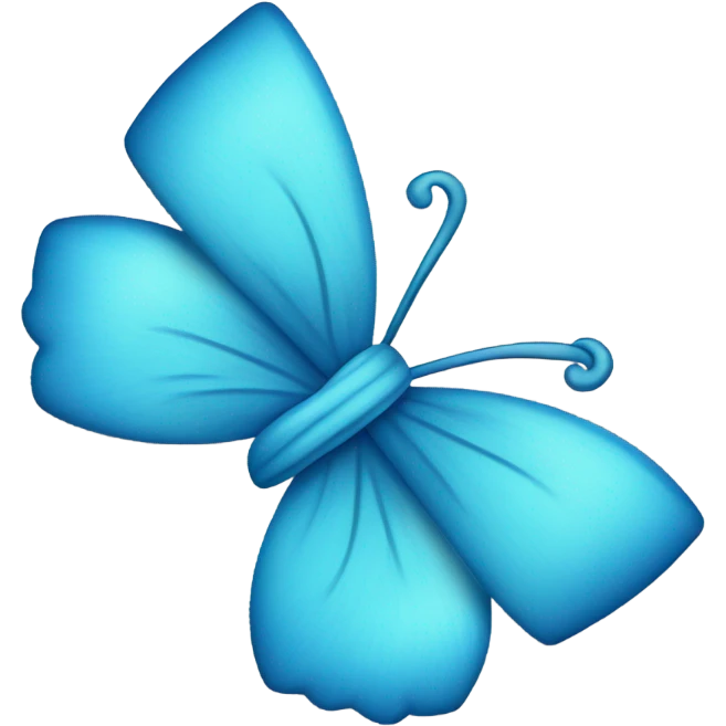Blue bow with blue butterfly on it emoji