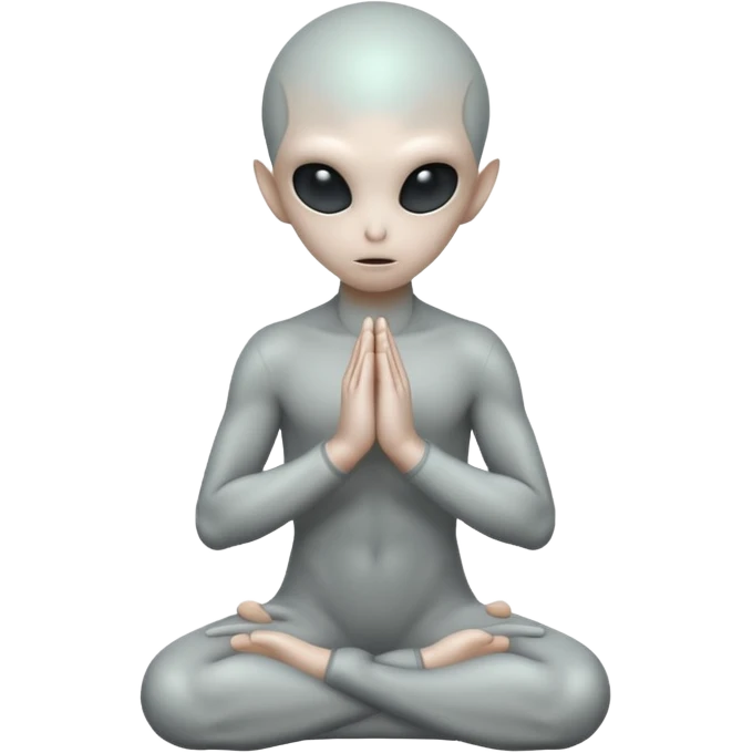 fullbody gray alien PRAYING HANDS REARVIEW emoji