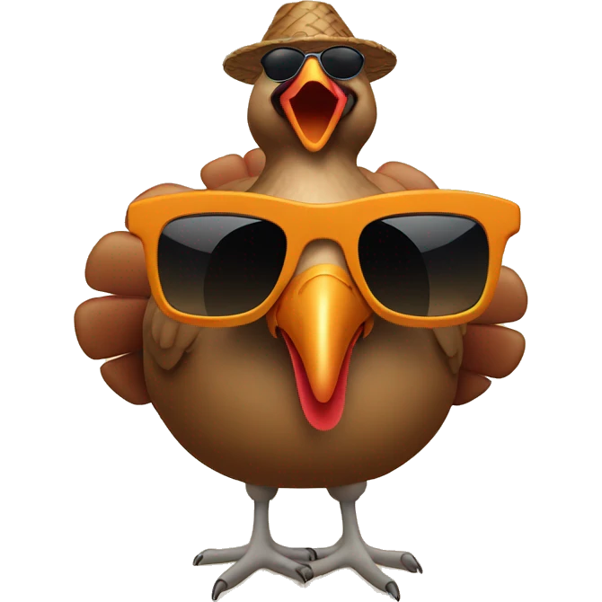 thanksgiving turkey with sunglasses emoji
