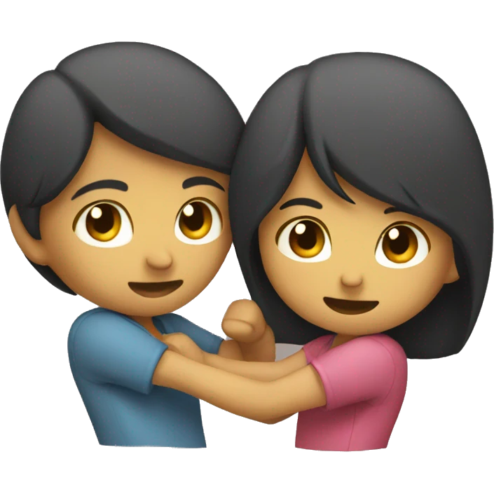 boy and girl play fighting emoji