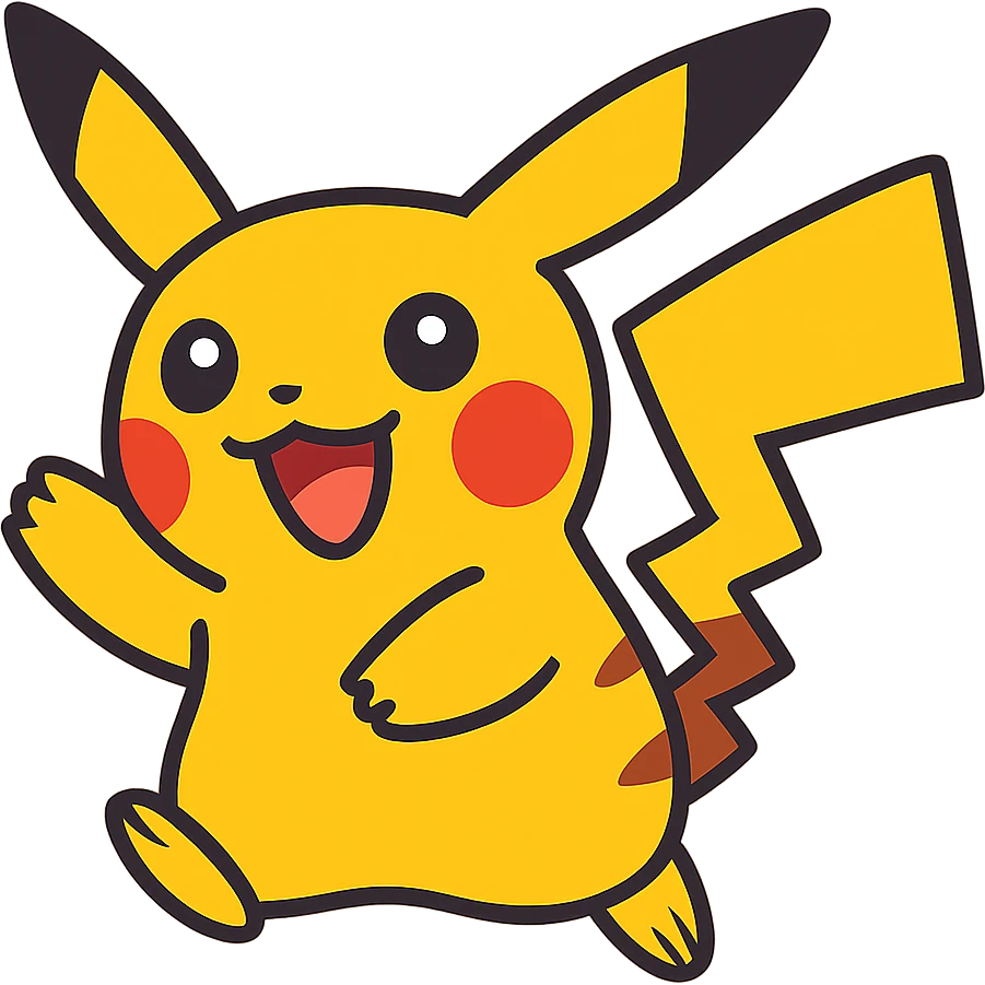 pikachu bold colors playful expression emoji