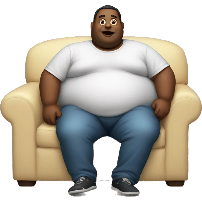 Fat guy sitting on couch emoji
