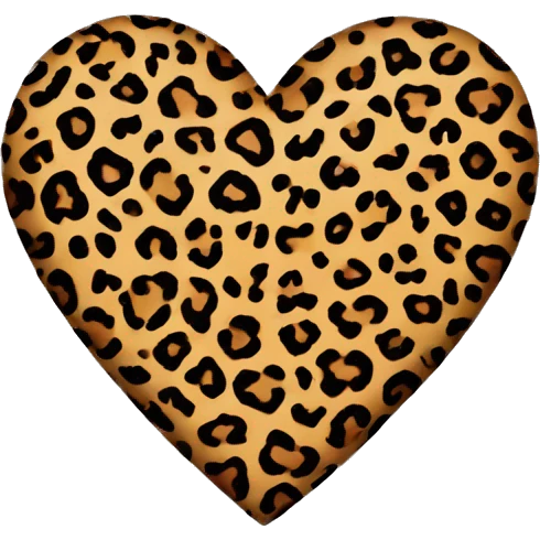 Leopard print heart emoji