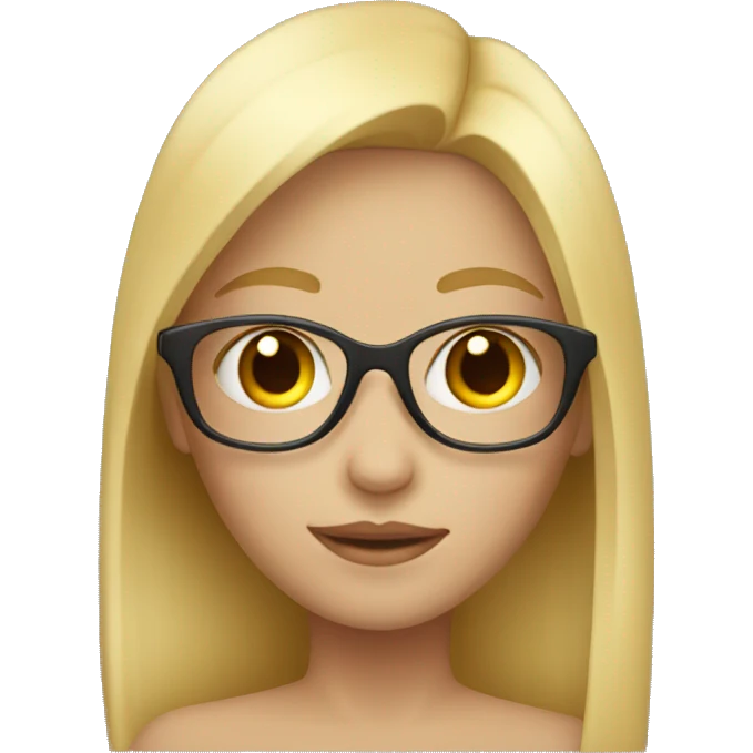 Blond girl with glass emoji