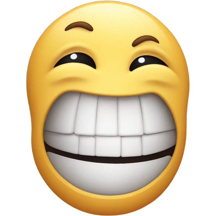 Smiling emoji choking with hands around its neck emoji