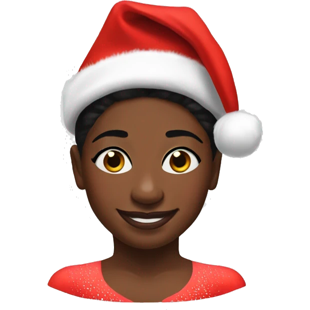 Simone Biles with santa hat emoji
