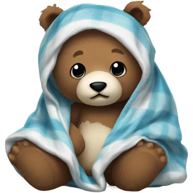 A teddy bear is with a panda bear in a blanket emoji