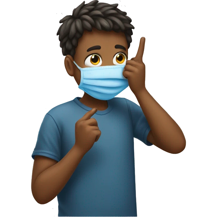 boy emoji wiping his nose with one hand pointer finger emoji